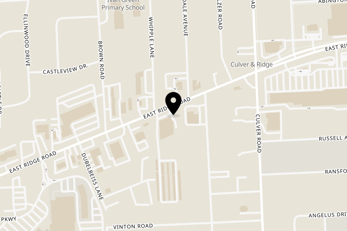 Map showing the location of WeHots on 1963 East Ridge Road in Irondequoit